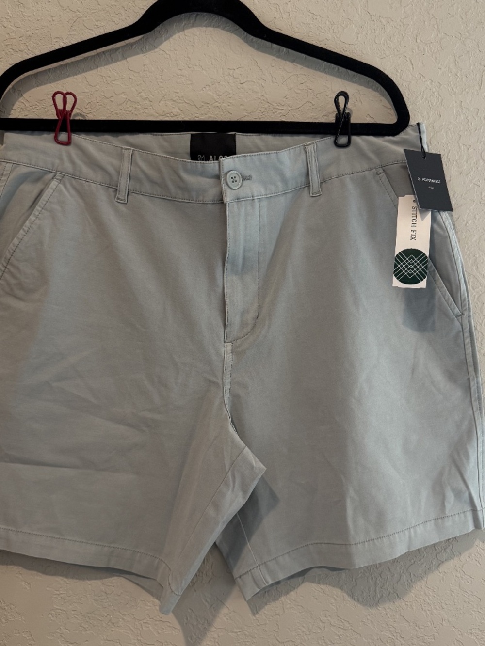 NWT 01 Algo Men's Performance Shorts 34 Light Blue-Gray